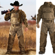 This image of a fake Trump in a hunting outfit seems to be an edited image of one company’s duck hunting gear.